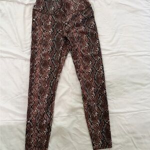 Brown Snake Print Leggings